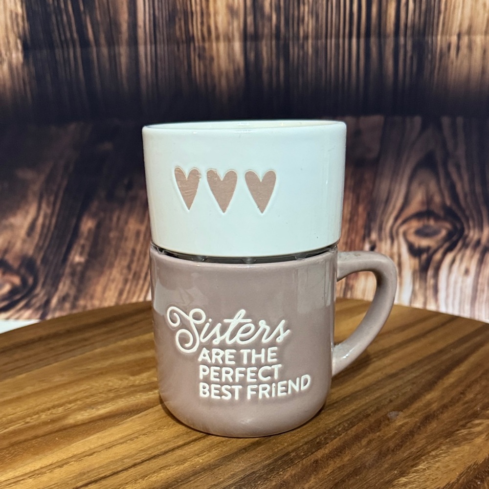 Heartwarming Sisters Mug candle - Cream and pink